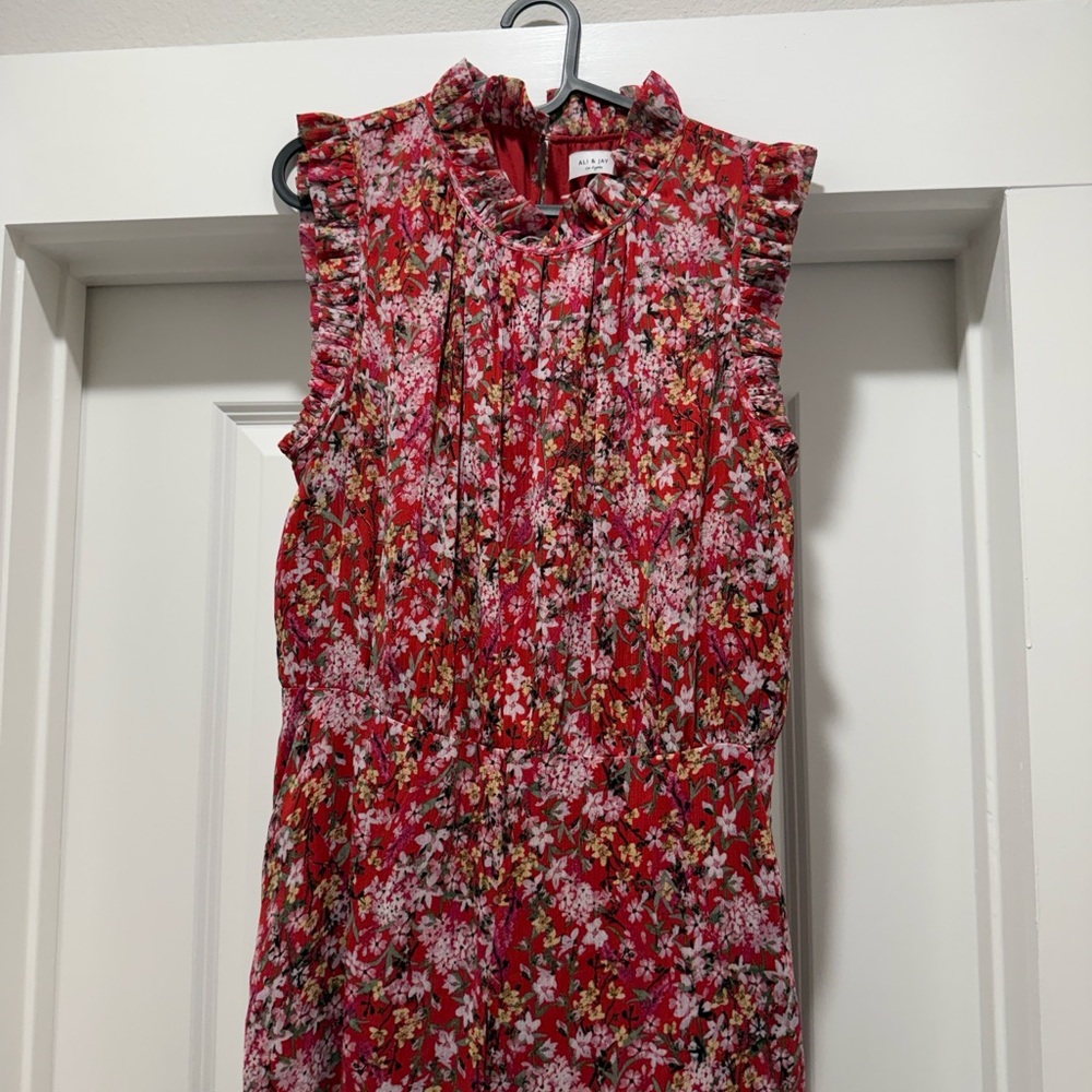 ALI & JAY Red Pink Floral Sleeveless Jumpsuit - Picture 6 of 11